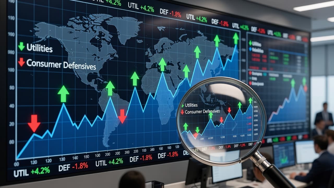 Global Stocks Climb 1.1%: Utilities Shine as Consumer Defensives Retreat