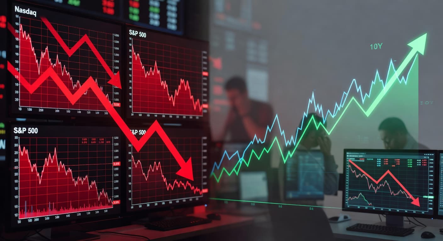 Terremoto Finanziario: Nasdaq e S&P 500 Iniziano la Settimana in Caduta Libera, Rendimenti Decennali ai Massimi da un Anno